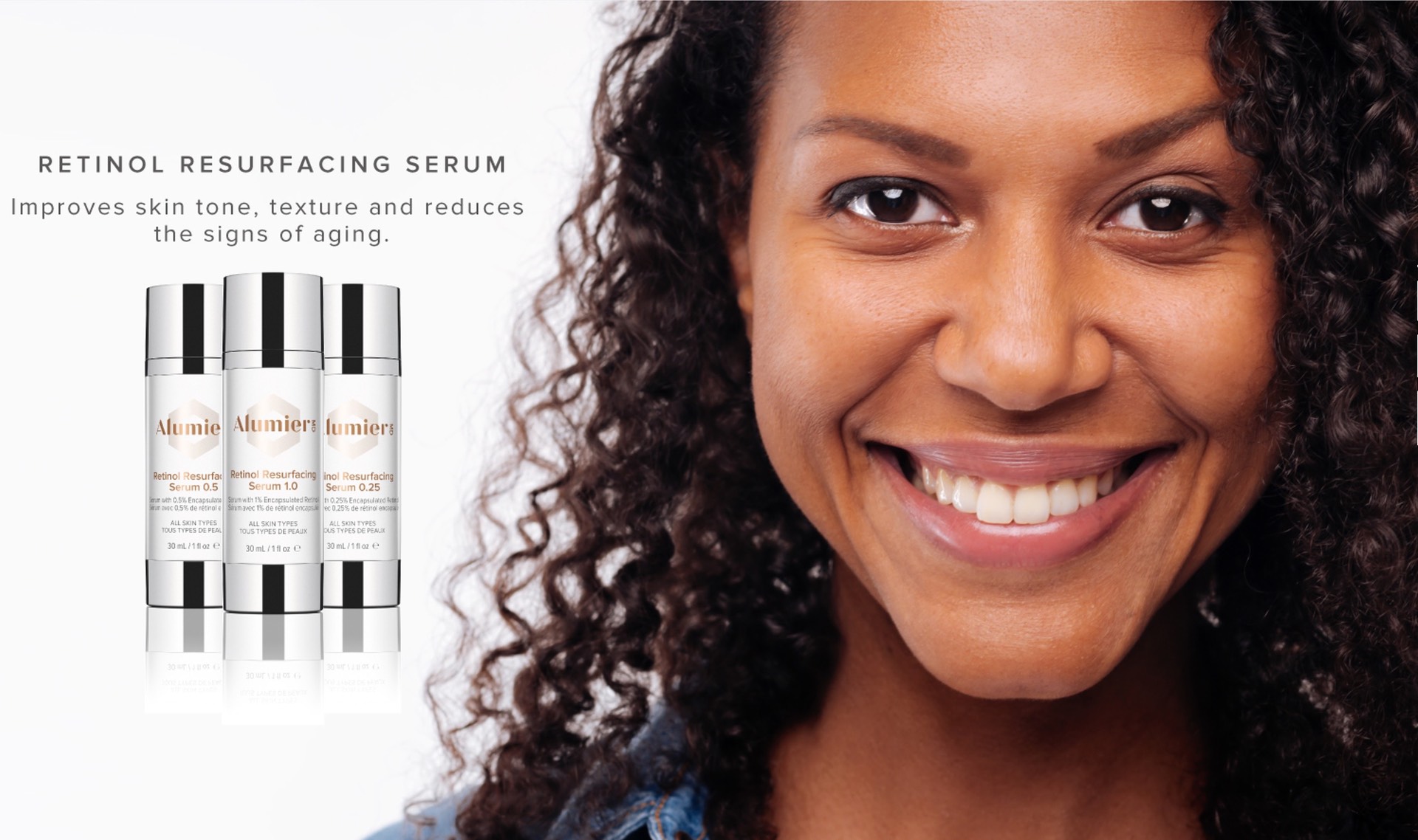 Beautiful woman with skincare products.